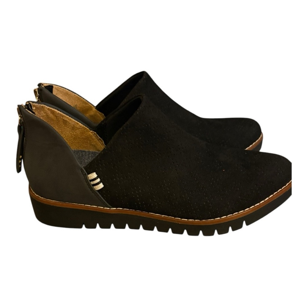 Dr Scholl's Ankle Bootie Womens Sz 9M Dress Workwear Comfort Wedge Slip On Black - Picture 5 of 9